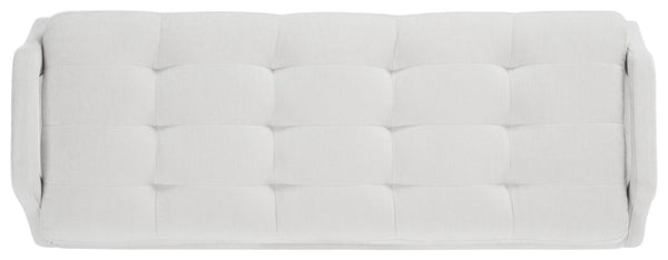 Safavieh Everdeen Bench - Modern Upholstered Seating With Plush Cushion, Channel Tufting & Stylish Gold Legs Light Grey / Gold BCH5200A