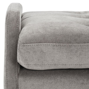 Safavieh Everdeen Bench - Modern Upholstered Seating With Plush Cushion, Channel Tufting & Stylish Gold Legs Silver Grey / Gold BCH5200B