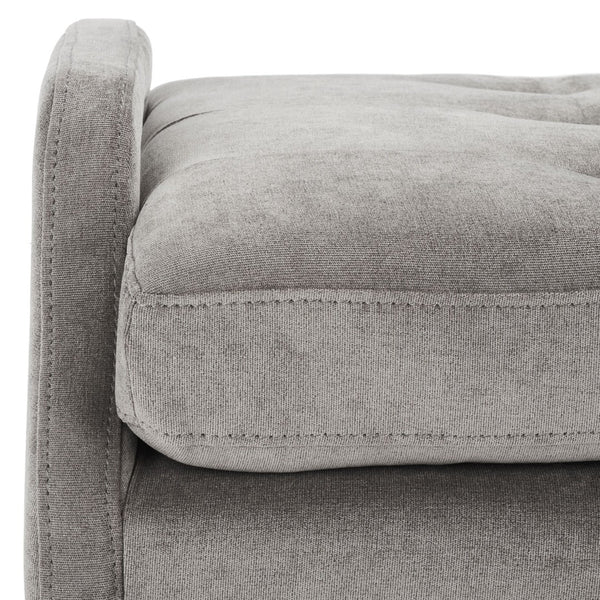 Safavieh Everdeen Bench - Modern Upholstered Seating With Plush Cushion, Channel Tufting & Stylish Gold Legs Silver Grey / Gold BCH5200B