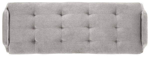 Safavieh Everdeen Bench - Modern Upholstered Seating With Plush Cushion, Channel Tufting & Stylish Gold Legs Silver Grey / Gold BCH5200B