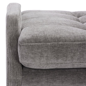 Safavieh Everdeen Bench - Modern Upholstered Seating With Plush Cushion, Channel Tufting & Stylish Gold Legs Charcoal / Gold BCH5200C