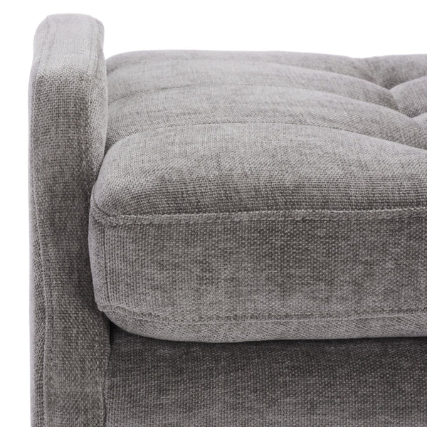Safavieh Everdeen Bench - Modern Upholstered Seating With Plush Cushion, Channel Tufting & Stylish Gold Legs Charcoal / Gold BCH5200C