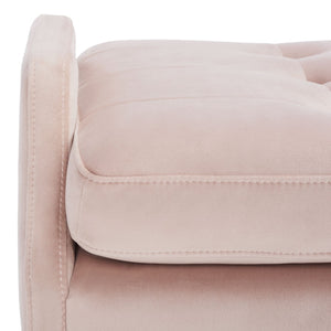 Safavieh Everdeen Bench - Modern Upholstered Seating With Plush Cushion, Channel Tufting & Stylish Gold Legs Pink / Gold BCH5200D