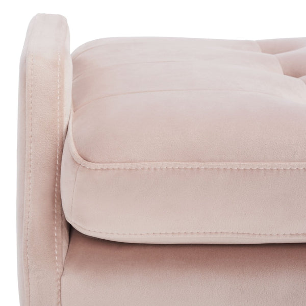 Safavieh Everdeen Bench - Modern Upholstered Seating With Plush Cushion, Channel Tufting & Stylish Gold Legs Pink / Gold BCH5200D