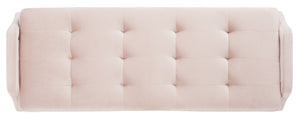 Safavieh Everdeen Bench - Modern Upholstered Seating With Plush Cushion, Channel Tufting & Stylish Gold Legs Pink / Gold BCH5200D