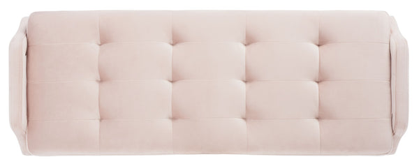 Safavieh Everdeen Bench - Modern Upholstered Seating With Plush Cushion, Channel Tufting & Stylish Gold Legs Pink / Gold BCH5200D