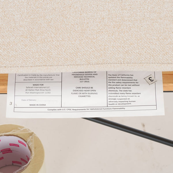 Safavieh Emric Elegant Cream And Black Bench With Padded Cushion – Stylish Comfort For Any Space Creme ,Black Wood,Metal,Fabric,Foam Bch5201a