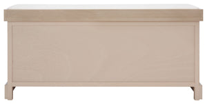 Safavieh Briar 3-Drawer Cushion Bench - Farmhouse Charm With Practical Storage For Entryway & Bedroom Decor Sand Frame / Distressed White Drawers BCH5700B