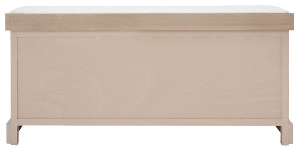 Safavieh Briar 3-Drawer Cushion Bench - Farmhouse Charm With Practical Storage For Entryway & Bedroom Decor Sand Frame / Distressed White Drawers BCH5700B