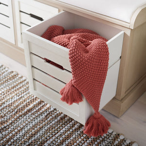Safavieh Briar 3-Drawer Cushion Bench - Farmhouse Charm With Practical Storage For Entryway & Bedroom Decor Sand Frame / Distressed White Drawers BCH5700B