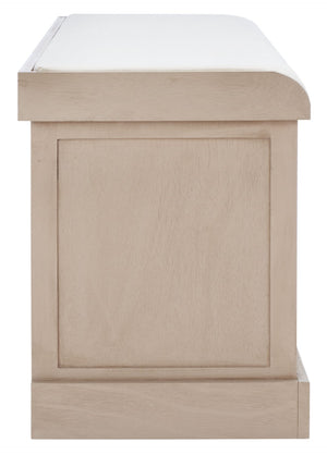 Safavieh Briar 3-Drawer Cushion Bench - Farmhouse Charm With Practical Storage For Entryway & Bedroom Decor Sand Frame / Distressed White Drawers BCH5700B