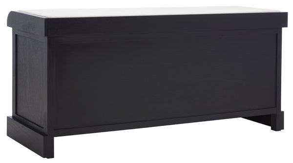 Safavieh Briar 3-Drawer Cushion Bench - Farmhouse Charm With Practical Storage For Entryway & Bedroom Decor Black Frame / Greige Drawers BCH5700E