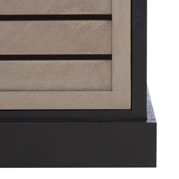 Safavieh Briar 3-Drawer Cushion Bench - Farmhouse Charm With Practical Storage For Entryway & Bedroom Decor Black Frame / Greige Drawers BCH5700E