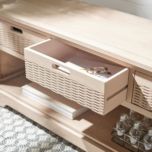 Safavieh Landers Contemporary 3-Drawer Storage Bench With Soft Sand Finish And Open Shelf For Organized Living BCH5701D