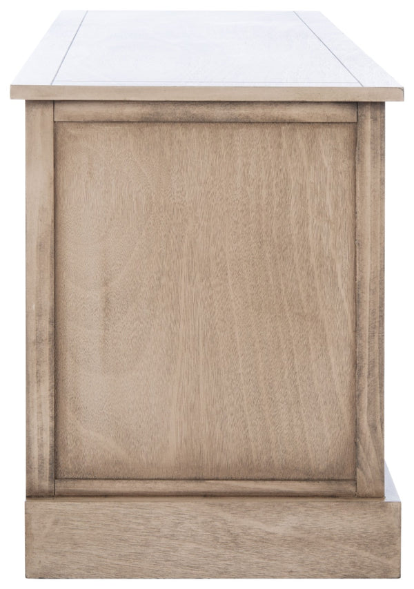 Safavieh Landers Contemporary 3-Drawer Storage Bench With Soft Sand Finish And Open Shelf For Organized Living BCH5701D