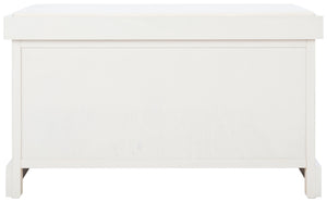 Safavieh Landers Versatile Storage Bench With Cushioned Seat For Entryways, Mudrooms, And Bedrooms Distressed White BCH5702A