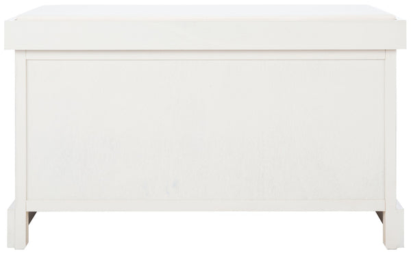 Safavieh Landers Versatile Storage Bench With Cushioned Seat For Entryways, Mudrooms, And Bedrooms Distressed White BCH5702A