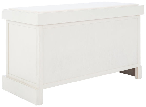 Safavieh Landers Versatile Storage Bench With Cushioned Seat For Entryways, Mudrooms, And Bedrooms Distressed White BCH5702A