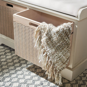 Safavieh Landers Versatile Storage Bench With Cushioned Seat For Entryways, Mudrooms, And Bedrooms Distressed White BCH5702A