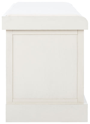 Safavieh Landers Versatile Storage Bench With Cushioned Seat For Entryways, Mudrooms, And Bedrooms Distressed White BCH5702A