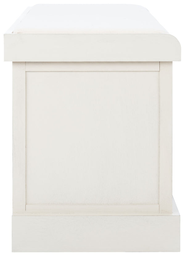 Safavieh Landers Versatile Storage Bench With Cushioned Seat For Entryways, Mudrooms, And Bedrooms Distressed White BCH5702A