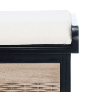 Safavieh Landers Versatile Storage Bench With Cushioned Seat For Entryways, Mudrooms, And Bedrooms Black BCH5702B