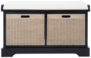 Safavieh Landers Versatile Storage Bench With Cushioned Seat For Entryways, Mudrooms, And Bedrooms Black BCH5702B