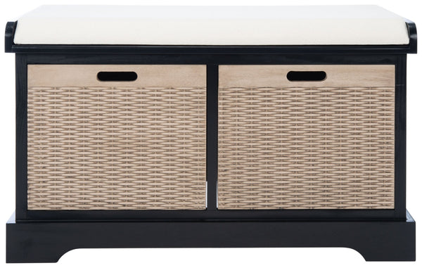 Safavieh Landers Versatile Storage Bench With Cushioned Seat For Entryways, Mudrooms, And Bedrooms Black BCH5702B