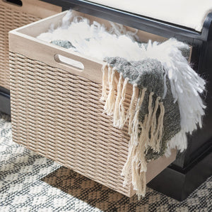 Safavieh Landers Versatile Storage Bench With Cushioned Seat For Entryways, Mudrooms, And Bedrooms Black BCH5702B