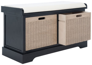Safavieh Landers Versatile Storage Bench With Cushioned Seat For Entryways, Mudrooms, And Bedrooms Black BCH5702B