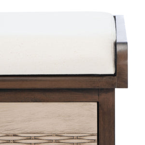 Safavieh Landers Versatile Storage Bench With Cushioned Seat For Entryways, Mudrooms, And Bedrooms Brown BCH5702C