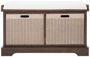Safavieh Landers Versatile Storage Bench With Cushioned Seat For Entryways, Mudrooms, And Bedrooms Brown BCH5702C