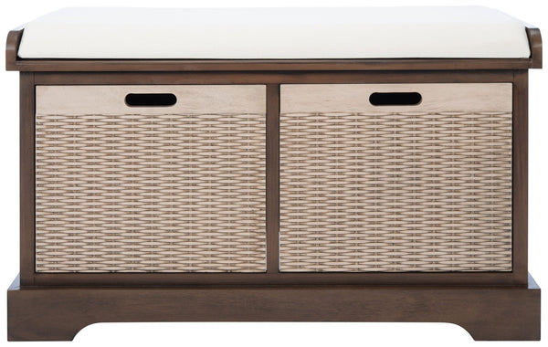 Safavieh Landers Versatile Storage Bench With Cushioned Seat For Entryways, Mudrooms, And Bedrooms Brown BCH5702C