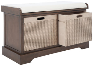 Safavieh Landers Versatile Storage Bench With Cushioned Seat For Entryways, Mudrooms, And Bedrooms Brown BCH5702C