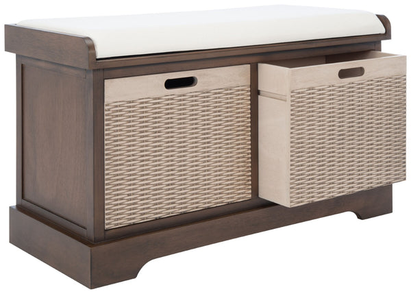 Safavieh Landers Versatile Storage Bench With Cushioned Seat For Entryways, Mudrooms, And Bedrooms Brown BCH5702C