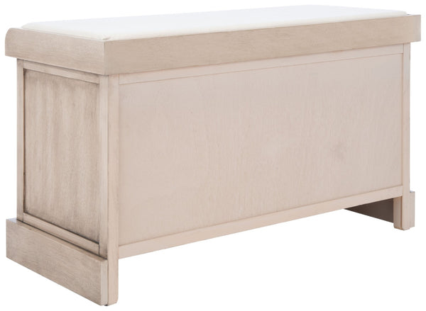 Safavieh Landers Versatile Storage Bench With Cushioned Seat For Entryways, Mudrooms, And Bedrooms Sand BCH5702D