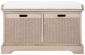 Safavieh Landers Versatile Storage Bench With Cushioned Seat For Entryways, Mudrooms, And Bedrooms Sand BCH5702D