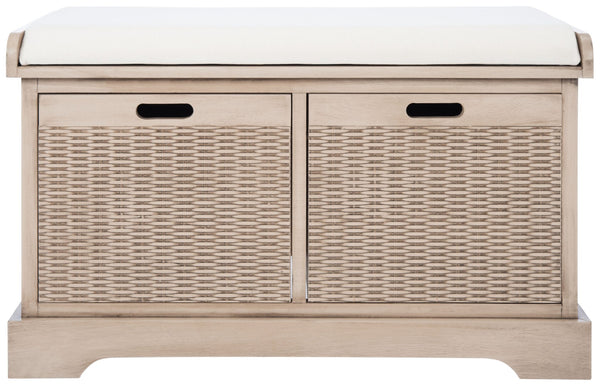 Safavieh Landers Versatile Storage Bench With Cushioned Seat For Entryways, Mudrooms, And Bedrooms Sand BCH5702D