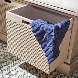 Safavieh Landers Versatile Storage Bench With Cushioned Seat For Entryways, Mudrooms, And Bedrooms Sand BCH5702D