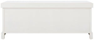 Safavieh Landers Farmhouse Storage Bench With Cushion Top And Three Basket Drawers For Entryway Organization Distressed White BCH5703A