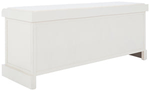 Safavieh Landers Farmhouse Storage Bench With Cushion Top And Three Basket Drawers For Entryway Organization Distressed White BCH5703A
