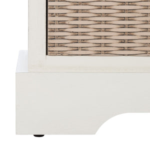 Safavieh Landers Farmhouse Storage Bench With Cushion Top And Three Basket Drawers For Entryway Organization Distressed White BCH5703A