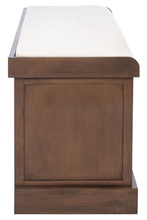 Safavieh Landers Farmhouse Storage Bench With Cushion Top And Three Basket Drawers For Entryway Organization Brown BCH5703C