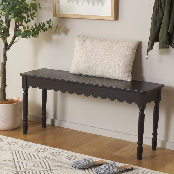 Safavieh Haven Wood Bench – Versatile Seating Solution For Entryways, Living Rooms, And Bedrooms With Style Matte Black , Wood Bch5704b