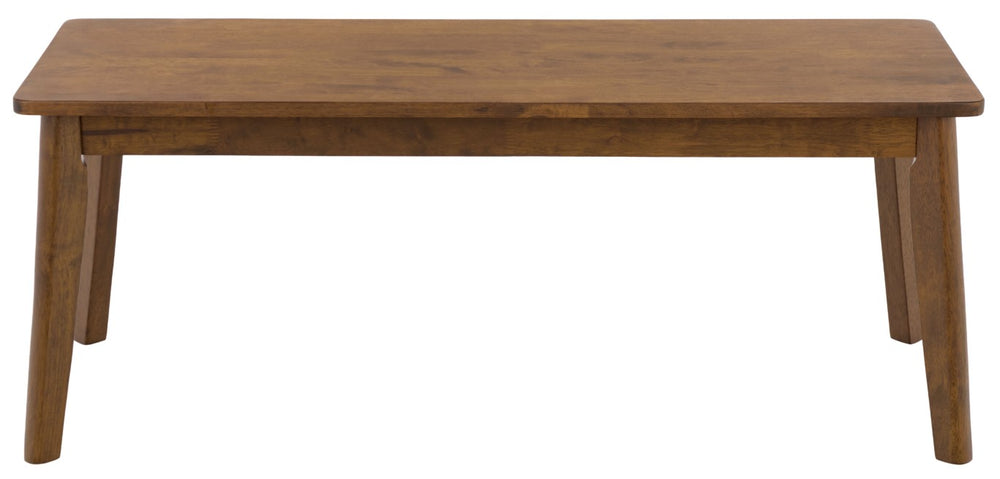 Safavieh Tevin Upholstered Bench Solid Rubberwood Frame Mid-Century Entryway Bedroom Seat Walnut BCH5900A