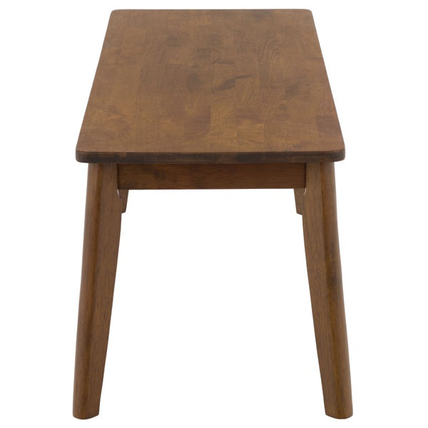 Safavieh Tevin Upholstered Bench Solid Rubberwood Frame Mid-Century Entryway Bedroom Seat Walnut BCH5900A