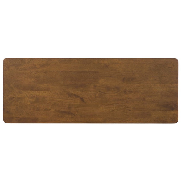 Safavieh Tevin Upholstered Bench Solid Rubberwood Frame Mid-Century Entryway Bedroom Seat Walnut BCH5900A