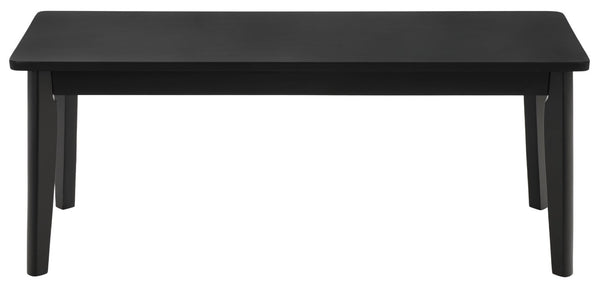 Safavieh Tevin Upholstered Bench Solid Rubberwood Frame Mid-Century Entryway Bedroom Seat Black BCH5900B