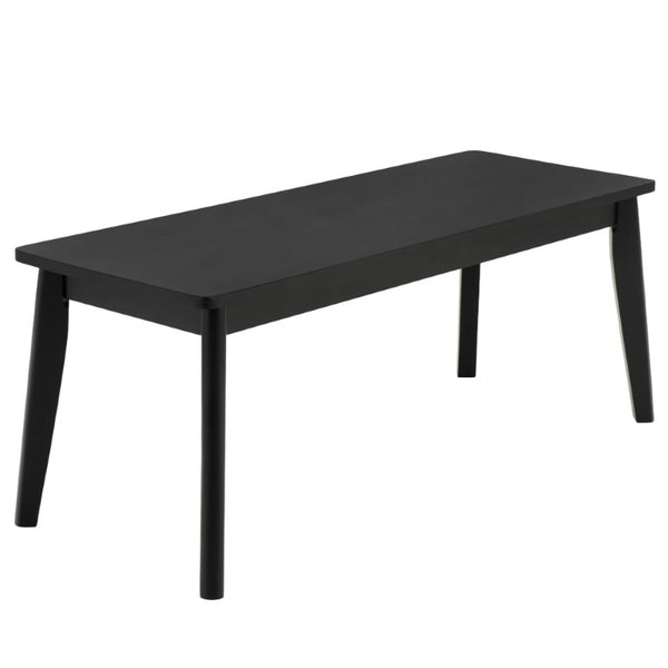 Safavieh Tevin Upholstered Bench Solid Rubberwood Frame Mid-Century Entryway Bedroom Seat Black BCH5900B