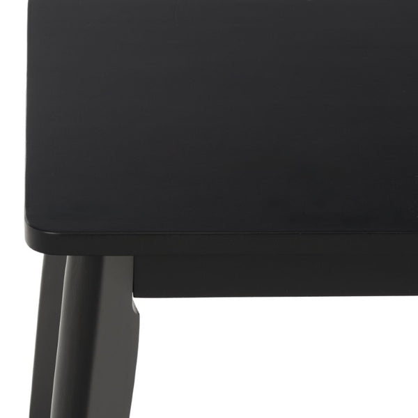 Safavieh Tevin Upholstered Bench Solid Rubberwood Frame Mid-Century Entryway Bedroom Seat Black BCH5900B